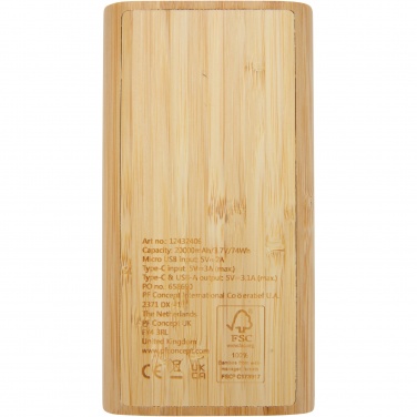 Logotrade Logogeschenke das Foto: Tulda 20.000 mAh Powerbank aus Bambus