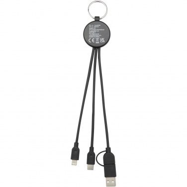 Logotrade werbemittel das Foto: Tecta  6-in-1 Ladekabel mit Schlüsselring aus recyceltem Kunststoff und Bambus