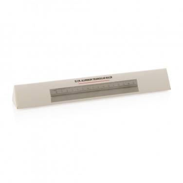 Logotrade Werbeartikel das Foto: 15cm Dreikantlineal aus Aluminium