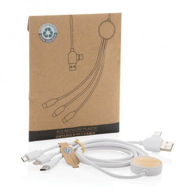 Logotrade Firmengeschenke das Foto: Ontario 6-in-1 Kabel aus RCS recyceltem Kunststoff