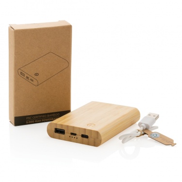 Logotrade werbemittel das Foto: 5.000mAh Bambus-Powerbank