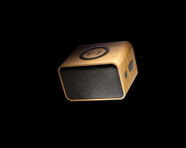 Logotrade werbemittel das Foto: RCS rPlastik-3W Speaker mit Bambus & 5W Wireless Charger