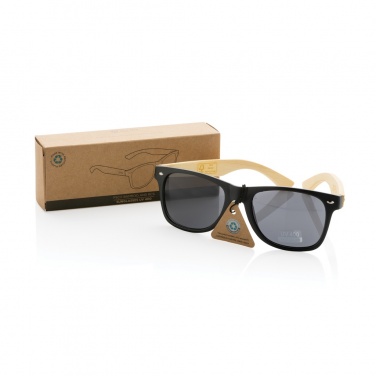 Logotrade Werbegeschenke das Foto: Sonnenbrille aus Bambus und RCS recyceltem Kunststoff