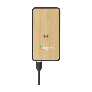 Logotrade Logogeschenke das Foto: Boru Bamboo RCS Powerbank aus recyceltem ABS, kabelloses Ladegerät