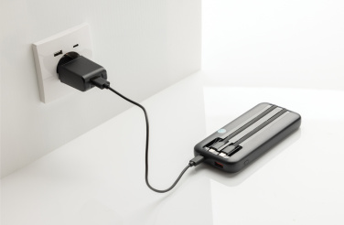 Logotrade Firmengeschenke das Foto: Turbopack 10000mAh Powerbank mit integr. Kabeln aus RCS rABS