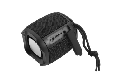 Logotrade Werbeartikel das Foto: Bluetooth-Lautsprecher HERMON Schwarzwolf