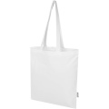 Madras Blend 140 g/m² Tragetasche aus GRS-recycelter Baumwolle 7L, Weiß