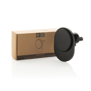 Logotrade Geschäftsgeschenke das Foto: PowerCruze magnetischer 15W Autohalter aus RCS rec. ABS