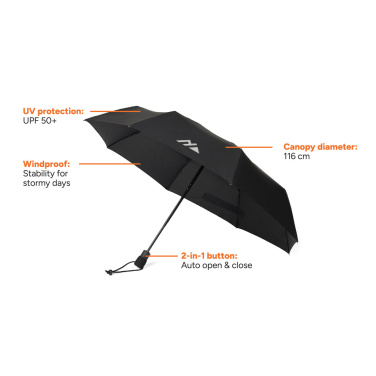 Logotrade Geschäftsgeschenke das Foto: Nordic Drift Trail 23" AWARE™ RPET Automatik-Schirm UPF 50+
