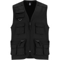 Venera Arbeitsweste mit V-Ausschnitt und mehreren Taschen, 200 g/m2, Schwarz