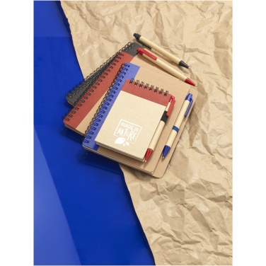 Logo trade corporate gift photo of: Zuse A7 recycled jotter notepad with pen