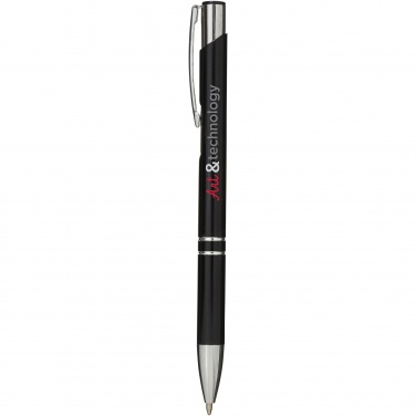 Logo trade promotional giveaways image of: Moneta aluminium click ballpoint pen (blue ink)