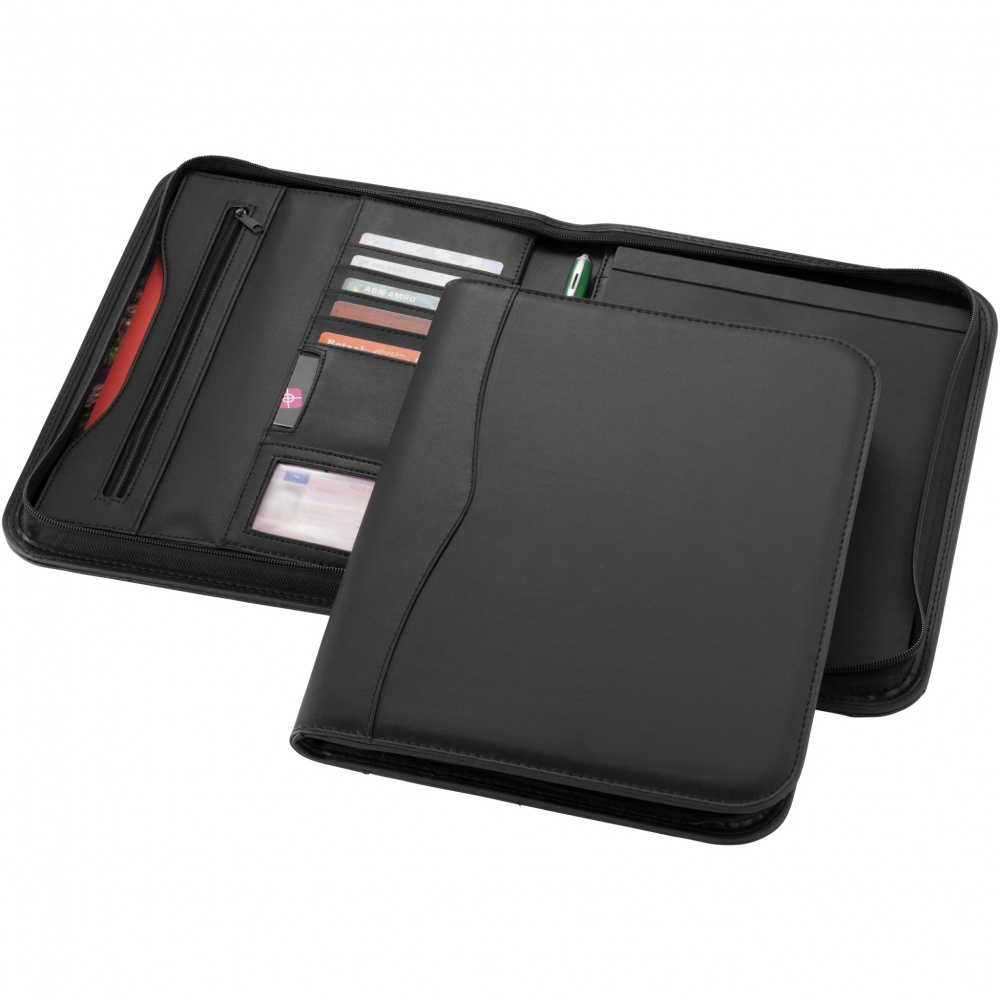 Logo trade promotional giveaways picture of: Ebony A4 zippered portfolio