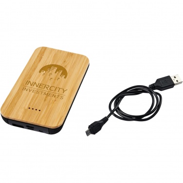 Logo trade promotional giveaways picture of: Future 6000 mAh bamboo/fabric wireless power bank