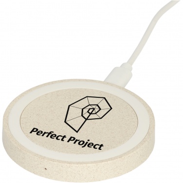 Logo trade promotional products picture of: Naka 5W wheat straw wireless charging pad
