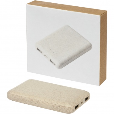 Logo trade corporate gift photo of: Asama 5000 mAh wheat straw power bank