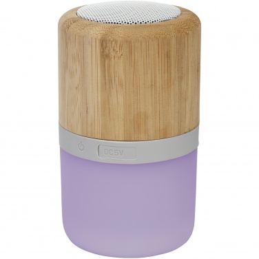 Logo trade promotional gifts image of: Aurea bamboo Bluetooth® speaker with light 