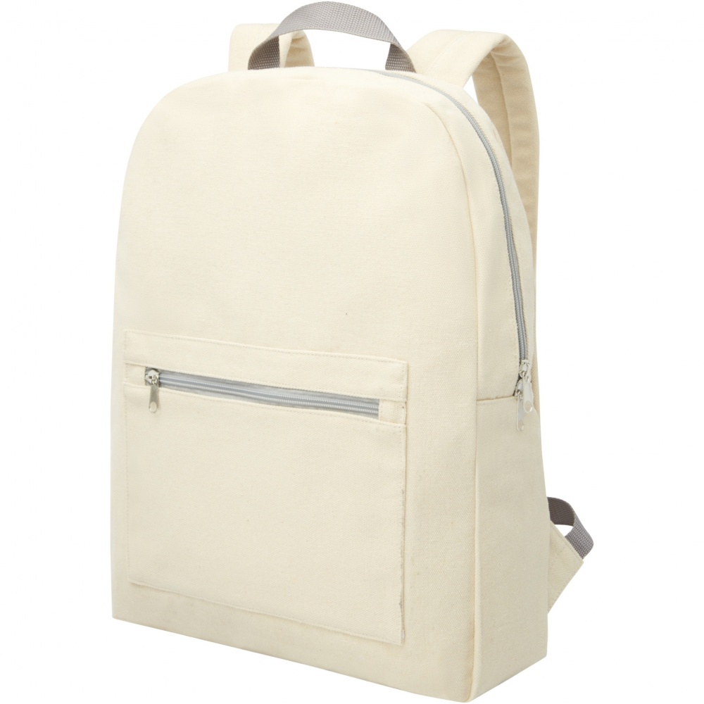 Logo trade promotional merchandise photo of: Pheebs 450 g/m² recycled cotton and polyester backpack 10L