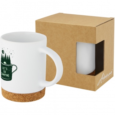 Logo trade promotional items image of: Neiva 425 ml ceramic mug with cork base