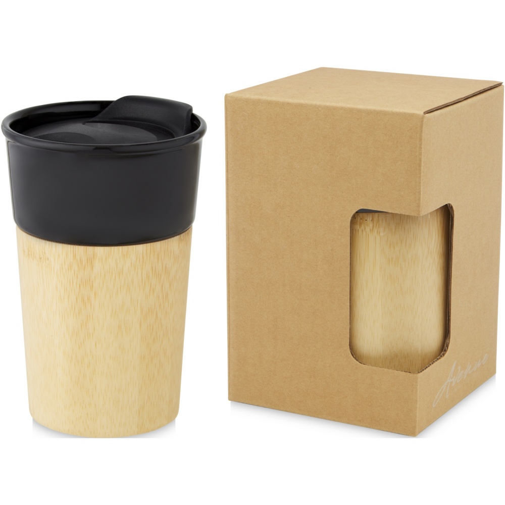 Logo trade promotional gifts picture of: Pereira 320 ml porcelain mug with bamboo outer wall