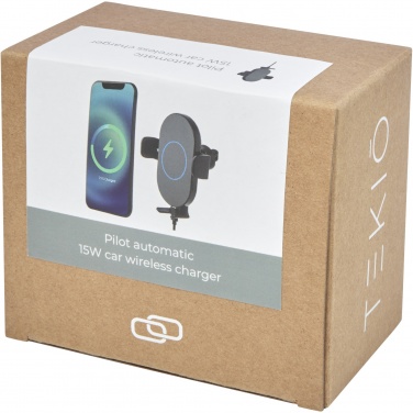 Logo trade business gifts image of: Pilot 15W wireless automatic car charger 