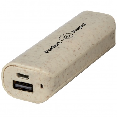 Logo trade corporate gifts image of: Yoko 1200mAh wheat straw power bank