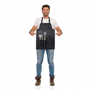 Logo trade promotional product photo of: Gril 3-piece BBQ tools set and glove 