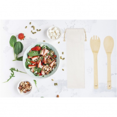 Logotrade promotional giveaway image of: Endiv bamboo salad spoon and fork
