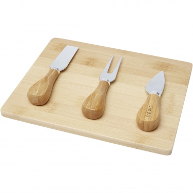 Logo trade promotional merchandise image of: Ement bamboo cheese board and tools
