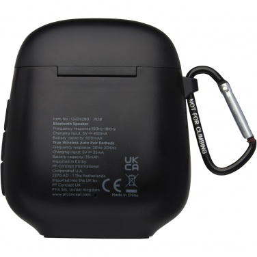 Logo trade promotional giveaways image of: Remix auto pair True Wireless earbuds and speaker
