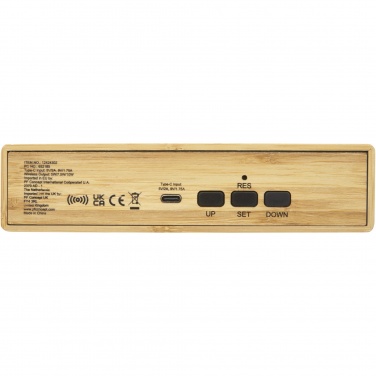 Logotrade promotional merchandise image of: Minata bamboo wireless charger with clock