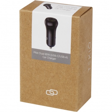 Logo trade promotional giveaways picture of: Pilot dual 55W USB-C/USB-A car charger
