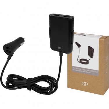 Logotrade advertising product image of: Pilot dual car charger with QC 3.0 dual back seat extended charger