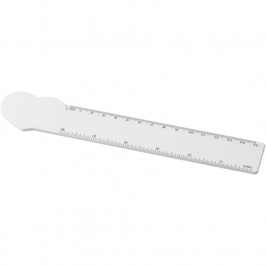 Logo trade advertising product photo of: Tait 15 cm heart-shaped recycled plastic ruler