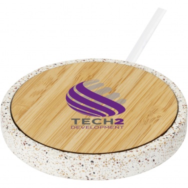 Logo trade business gift photo of: Terrazzo 10W wireless bamboo charging pad
