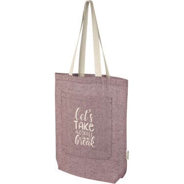 Logo trade promotional giveaways image of: Pheebs 150 g/m² recycled cotton tote bag with front pocket 9L