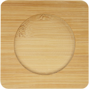 Logotrade business gift image of: Manti 2-piece 350 ml double-wall glass cup with bamboo coaster 