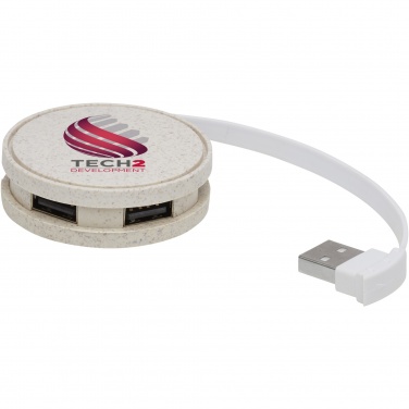 Logotrade promotional product picture of: Kenzu wheat straw USB hub