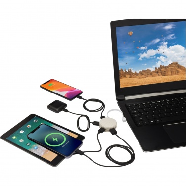 Logo trade corporate gifts image of: Kenzu wheat straw USB hub