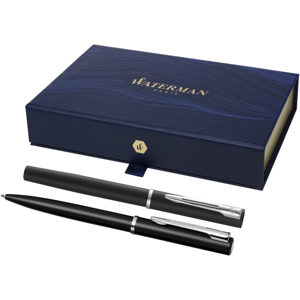 Logo trade business gifts image of: Waterman Allure rollerball and ballpoint pen set 