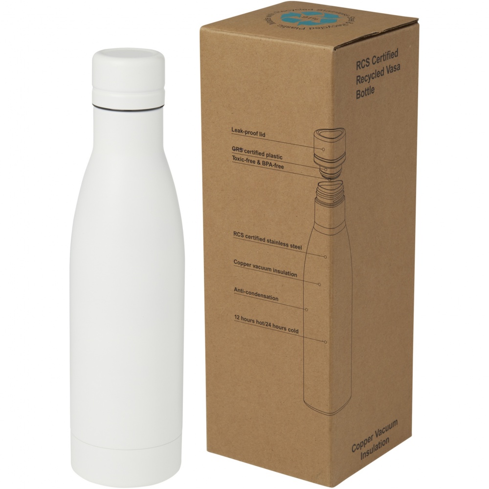Logo trade promotional giveaways image of: Vasa 500 ml RCS certified recycled stainless steel copper vacuum insulated bottle