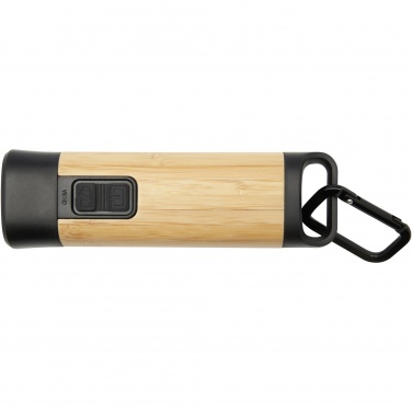 Logo trade promotional item photo of: Kuma bamboo/RCS recycled plastic torch with carabiner