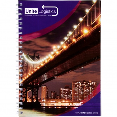 Logo trade promotional items image of: Desk-Mate® A5 spiral notebook with printed back cover
