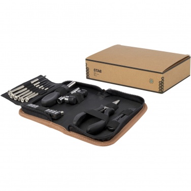Logo trade promotional giveaway photo of: Spike 24-piece RCS recycled plastic tool set with cork pouch