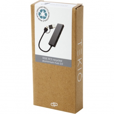 Logo trade promotional gifts image of: Rise RCS recycled aluminium USB 2.0 hub