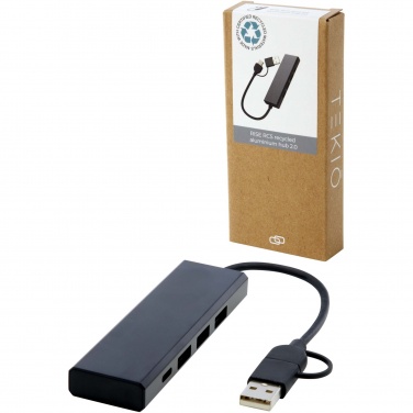 Logotrade business gift image of: Rise RCS recycled aluminium USB 2.0 hub