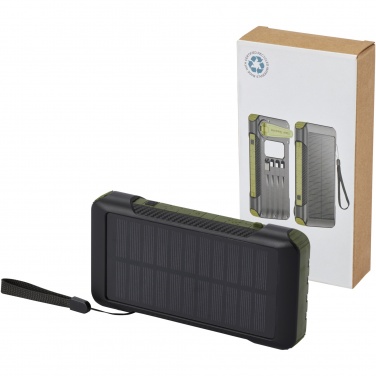 Logo trade corporate gifts picture of: Soldy 10.000 mAh RCS recycled plastic solar dynamo power bank 