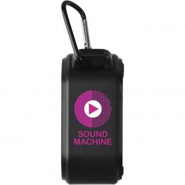 Logotrade promotional items photo of: Solo 3W IPX5 RCS recycled plastic solar Bluetooth® speaker with carabiner 