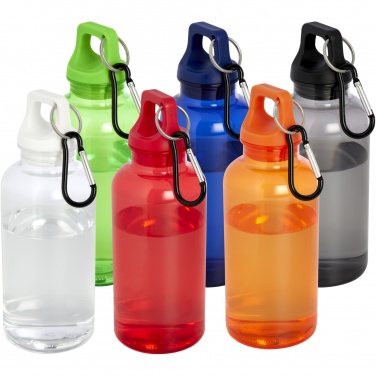 Logo trade promotional item photo of: Oregon 400 ml RCS certified recycled plastic water bottle with carabiner
