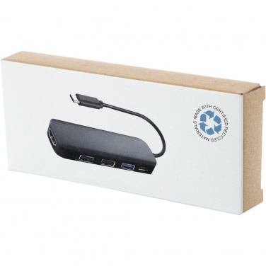 Logotrade advertising product picture of: Loop RCS recycled plastic multimedia adapter USB 2.0-3.0 with HDMI port